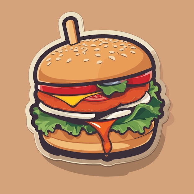 Vector zinger burger cartoon vector