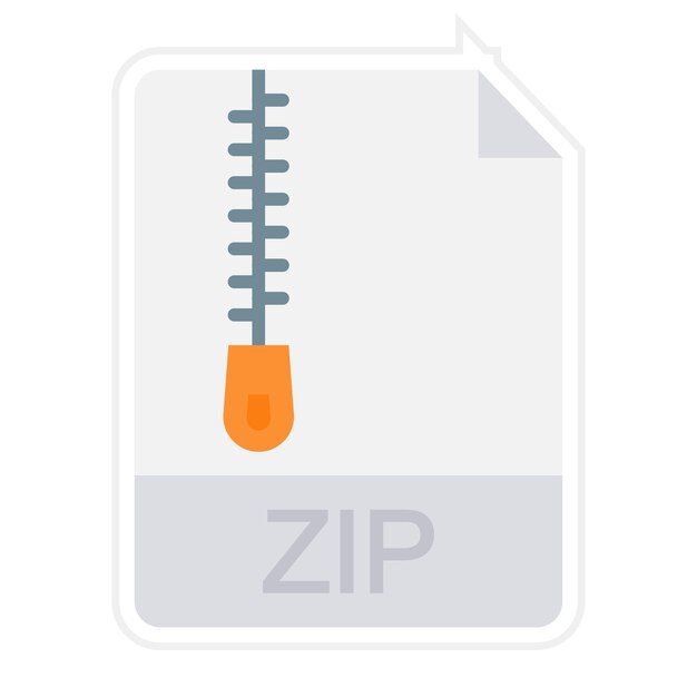 Zip File Flat Illustration