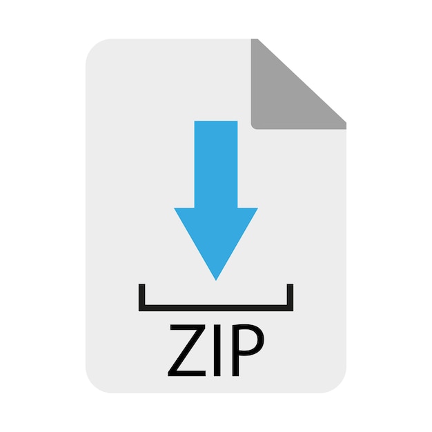 ZIP 檔案行圖標 文件 電腦文件紙信息 桌面 互聯網儲存程式 下載刪除 商業和廣告的向量圖標