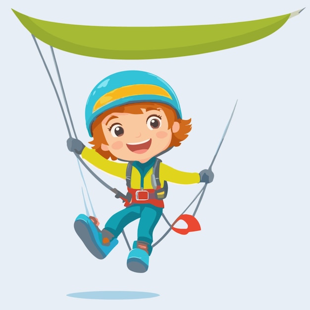 Zip line cartoon vector on a white background