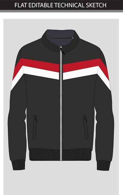 Vector zip-up color block illustratie, casual jacket vector bestand