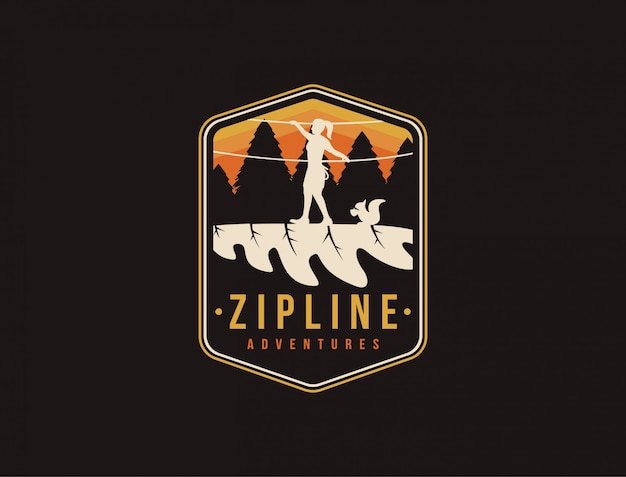 Zipline 스포츠 모험 로고