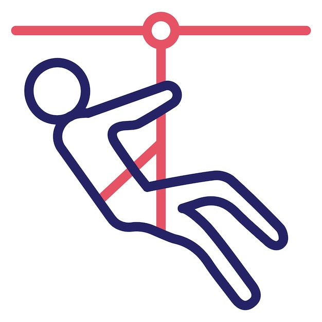 Zipline vector icon illustration of Dubai iconset