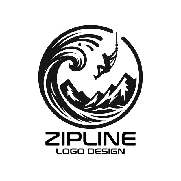 Vector zipline vector logo design