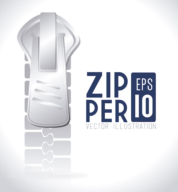 Zipper design over white background, vector illustration.