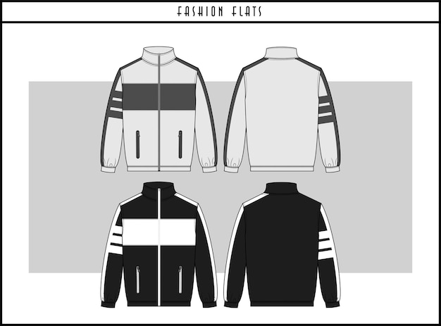 Vector zipper jacket fashion flat illustration design