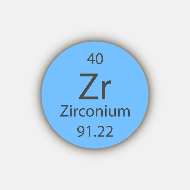 Zirconium symbol Chemical element of the periodic table Vector illustration