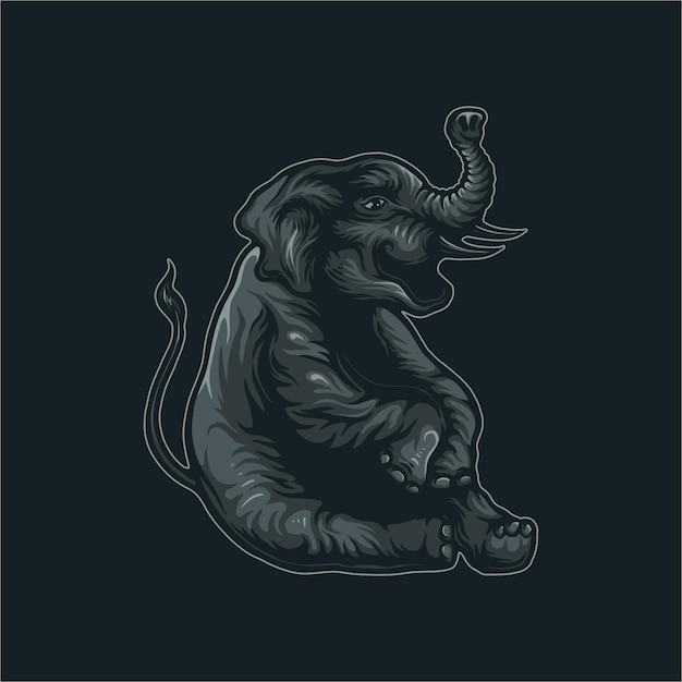 Zittende olifant baby vectorillustratie