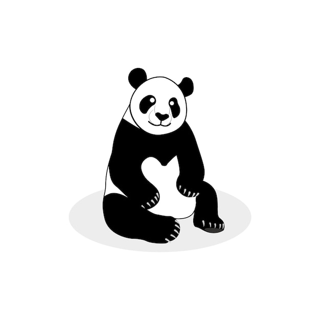 Zittende panda illustratie