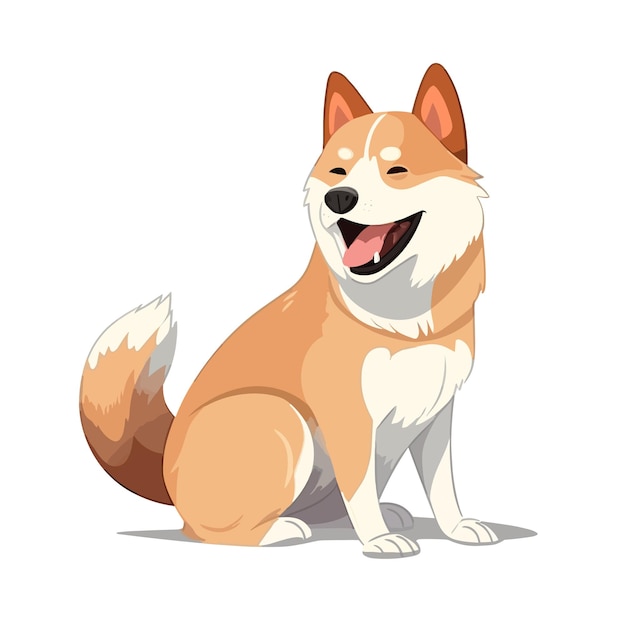 Vector zittende shiba inu lachend