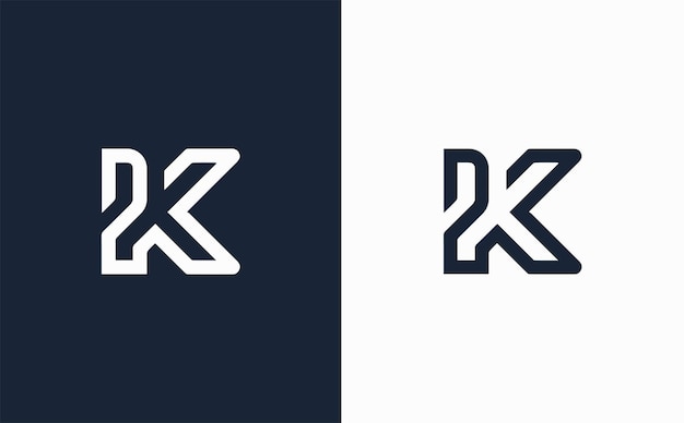 ZK elegante creatieve en moderne vector logo ontwerp in blauwe en witte kleur