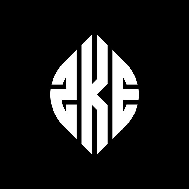 ZKE circle letter logo design with circle and ellipse shape ZKE ellipse letters with typographic style The three initials form a circle logo ZKE Circle Emblem Abstract Monogram Letter Mark Vector
