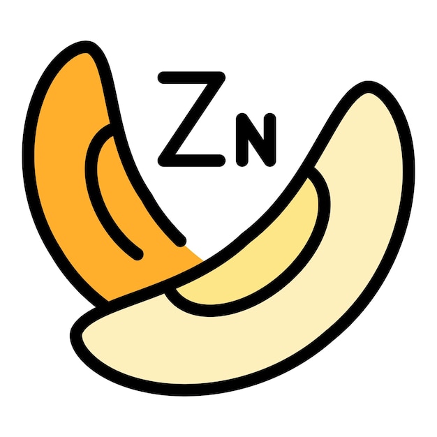 Zn food icon outline vector Vitamin zinc Nutrition element color flat