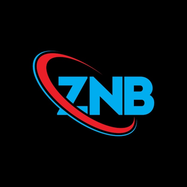 ЗНБ логотип ZNB буква ZNB буква дизайн логотипа Инициалы ZNB логотипа, связанного с кругом и заглавными буквами монограммы логотипа ZNB типографии для технологического бизнеса и бренда недвижимости