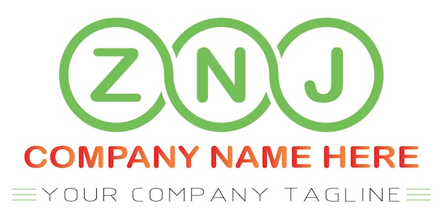 Vector znj brief logo ontwerp