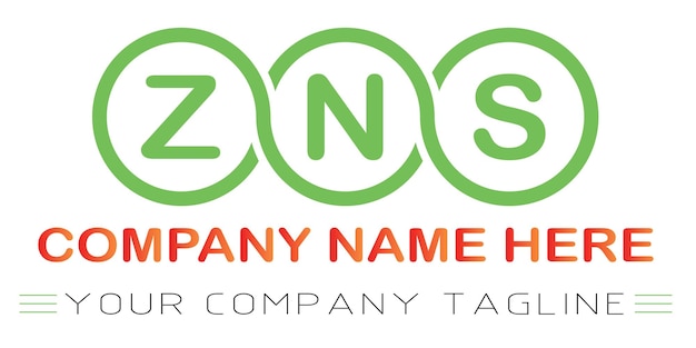 Vettore disegno del logo della lettera zns