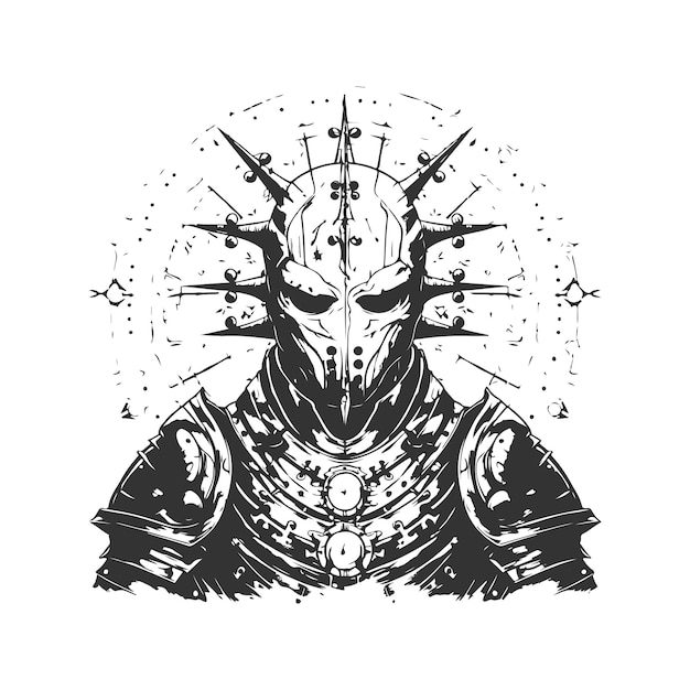 zodiac conjurer ridder, vintage logo line art concept zwart en wit kleur, handgetekende illustratie