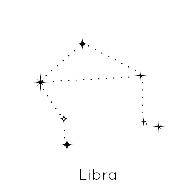 Zodiac constellation sign libra astrological horoscope symbol on white background vector