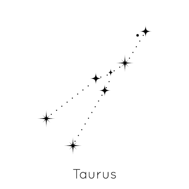 白い背景のベクトル上の干支星座おうし座占星術の星占いのシンボル