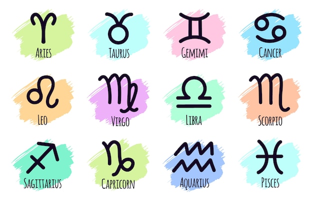 Vector zodiac horoscope signs illustration