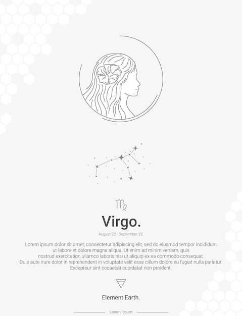 Zodiac sign constellations Virgo vector illustration wall decor ideas