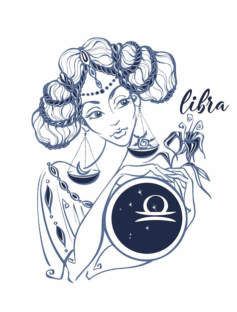 Zodiac sign libra as a beautiful girl.