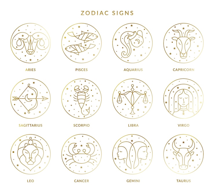 Vector zodiac signs collection in vector