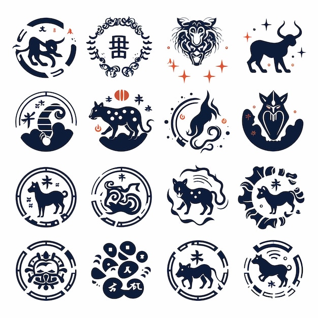 Vector zodiac signs collection