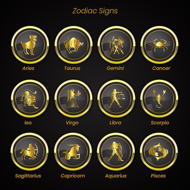 Знаки зодиака набор символов гороскопа астрологии коллекции