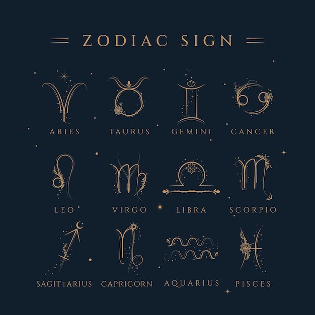 Vector zodiac signs symbol illustration