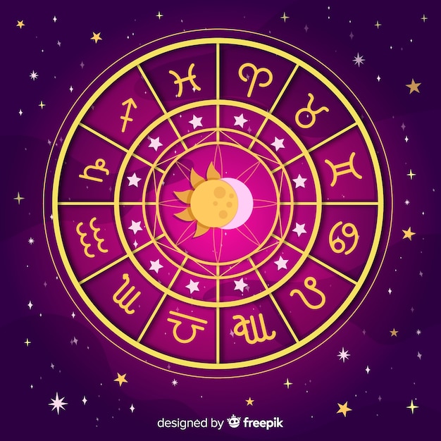 Zodiac wheel on a space background