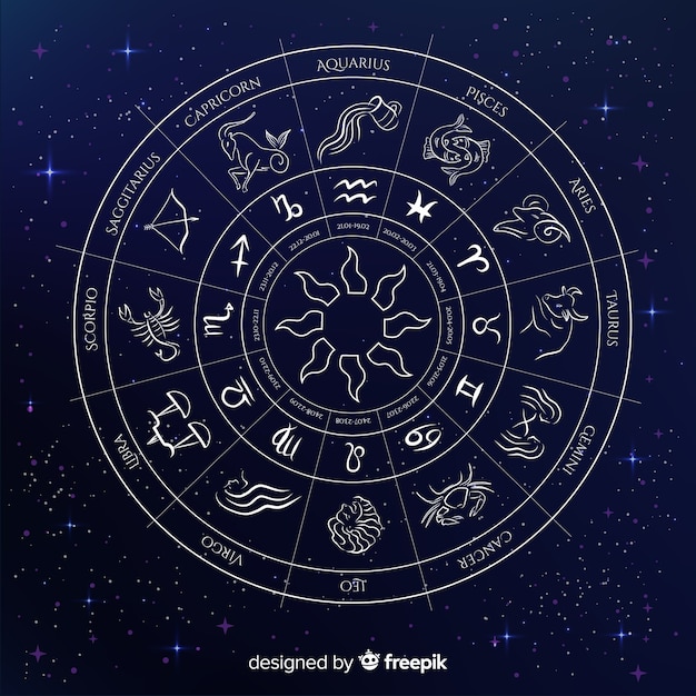 Zodiac wheel on a space background