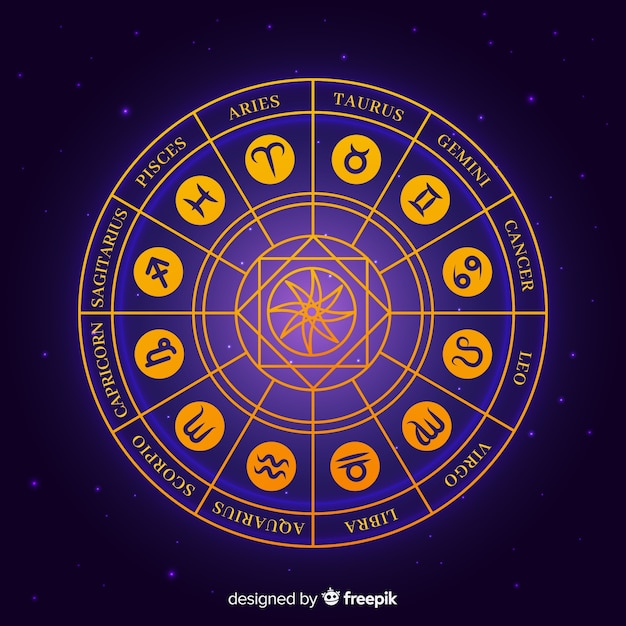 Zodiac wheel on a space background