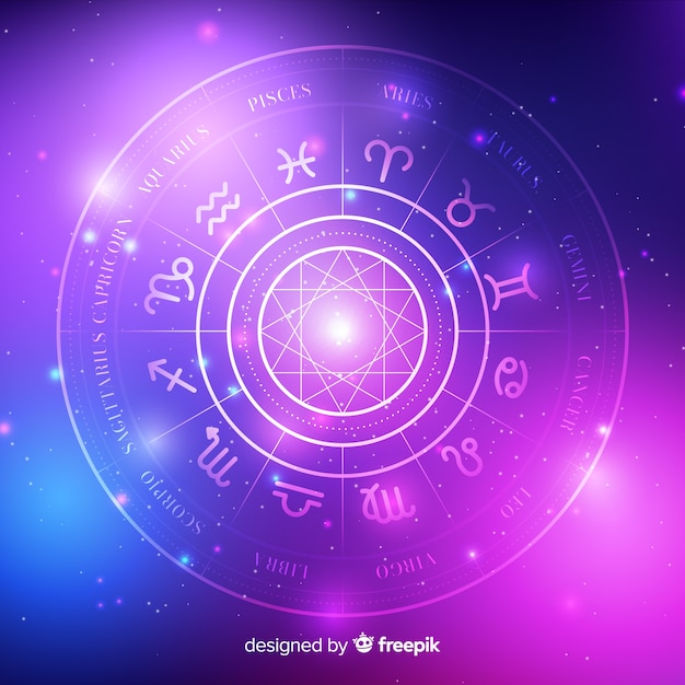 Zodiac wheel on a space background