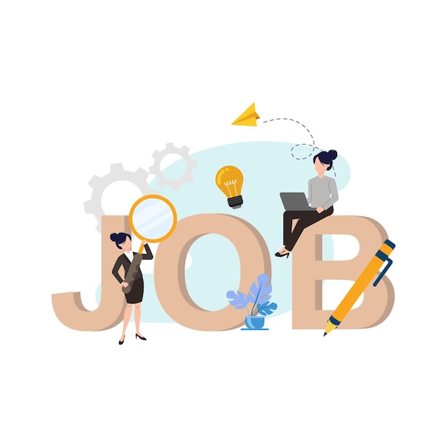Vector zoek bestand of banen zakenmensen platte ontwerp illustratie