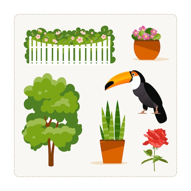 Zoek een extra object kaart voor een logisch spel voor kinderen planten en vogels