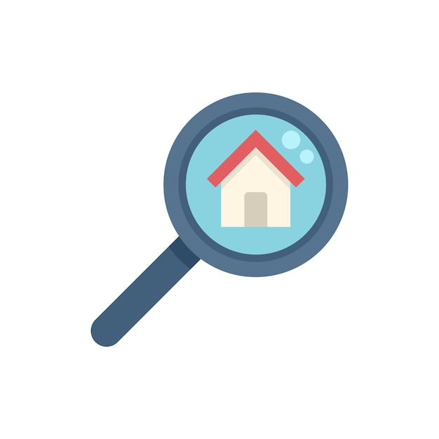 Zoek huis icoon platte vector Echt huis Website bedrijf