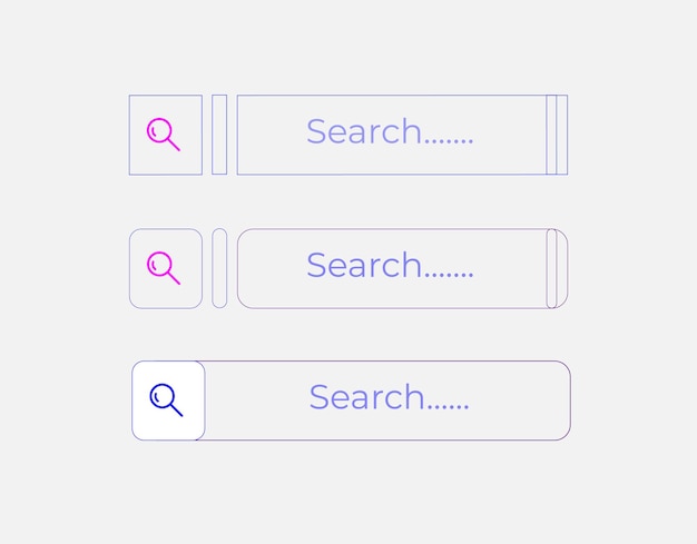 Vector zoekbalk icon set vector design op witte achtergrond vector design