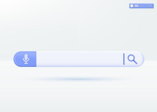 Zoekbalk ontwerp pictogram symbolen Browser knop voor web navigatie en zoek concept 3D vector geïsoleerde illustratie ontwerp Cartoon pastel minimalistische stijl die u kunt gebruiken voor ontwerp ux ui print advertentie