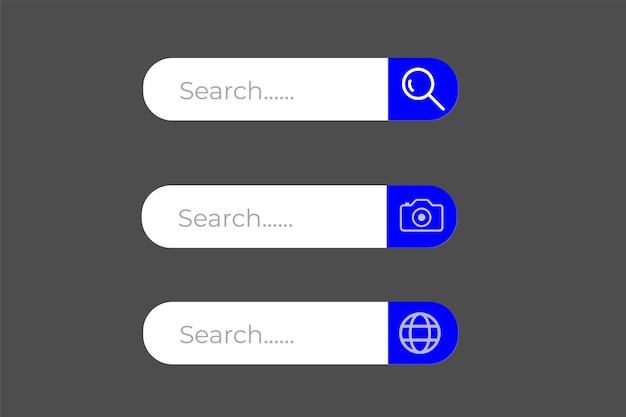 Vector zoekbalk vectorelement ontwerp, set van zoekvakken ui sjabloon geïsoleerd op background