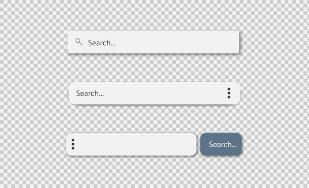 Zoekbalk zoekvakken met schaduw op transparante achtergrond