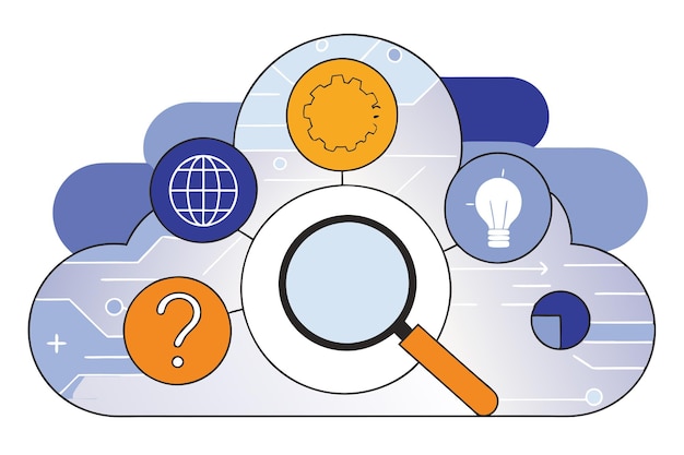 Zoekconcept illustratie vector op witte achtergrond
