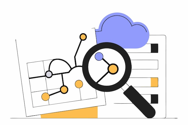 Zoekconcept illustratie vector op witte achtergrond