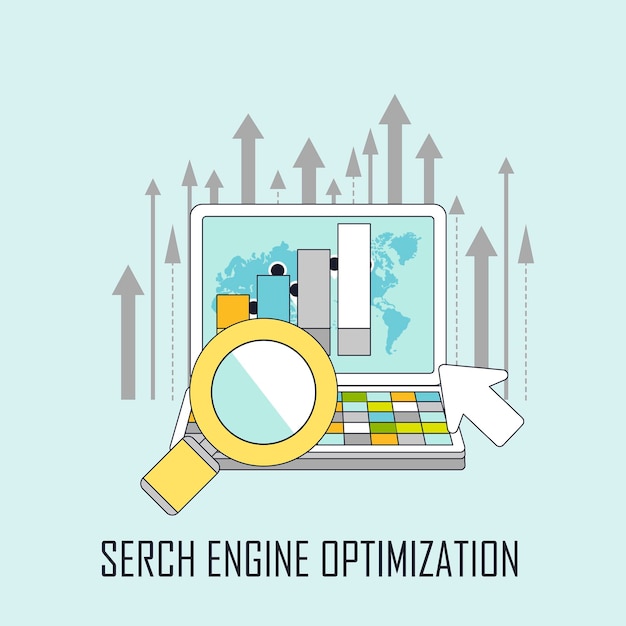 Zoekmachine optimalisatie concept in lijnstijl
