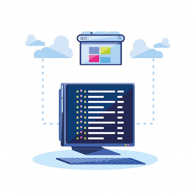 Vector zoekmachineoptimalisatie met desktop