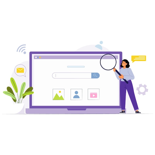 Zoektochtoptimalisatie illustratie voor marketing en SEO