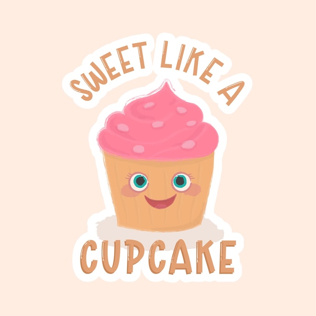 Zoet als een cupcake sticker