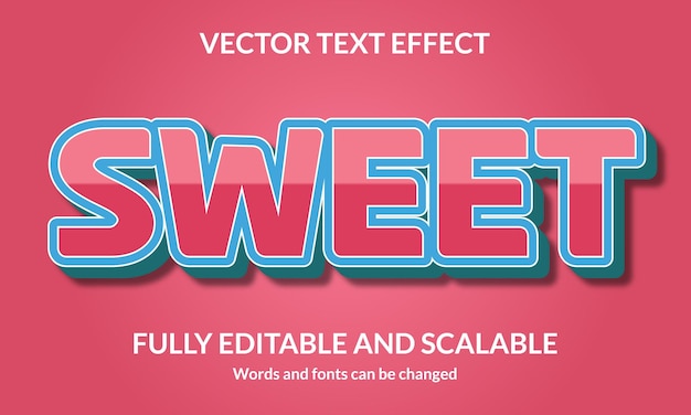 Zoet bewerkbaar 3D-tekststijleffect