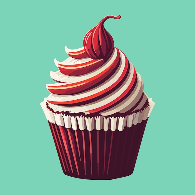 Zoet cupcake vectorpictogram op witte achtergrond