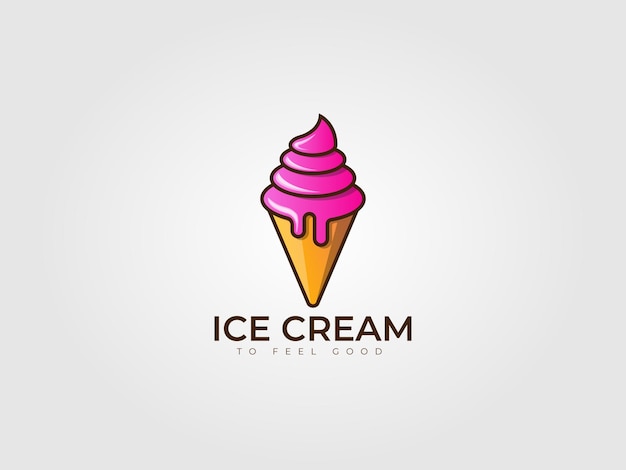 Zoet kegel ijs logo-ontwerp voor het dessert